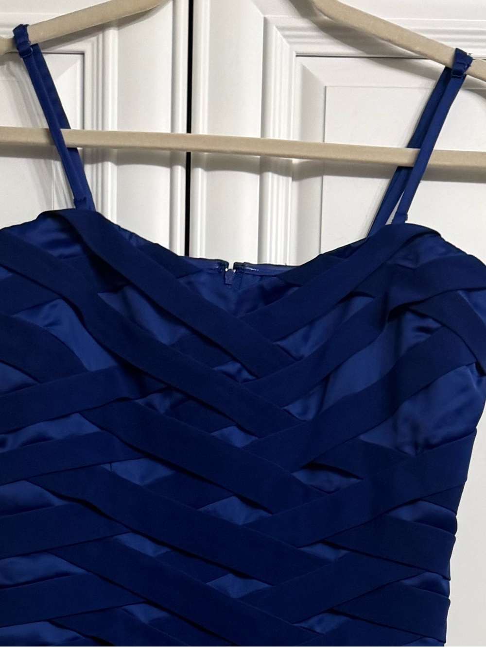 Orsay Royal Blue Strappy Bandage Midi Cocktail Dress Crisscross Panels Size 8-10 - Picture 6 of 13